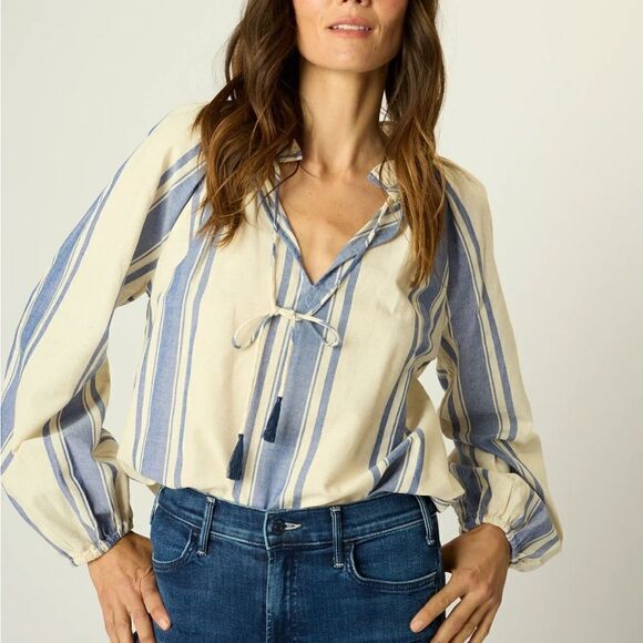 Natalie Martin Penny Blouse French stripe blue S NWT - Picture 1 of 7